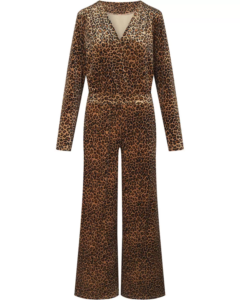 Trousers | Jumpsuits | Hunkọn Angela Velour Jumpsuit - Leopard