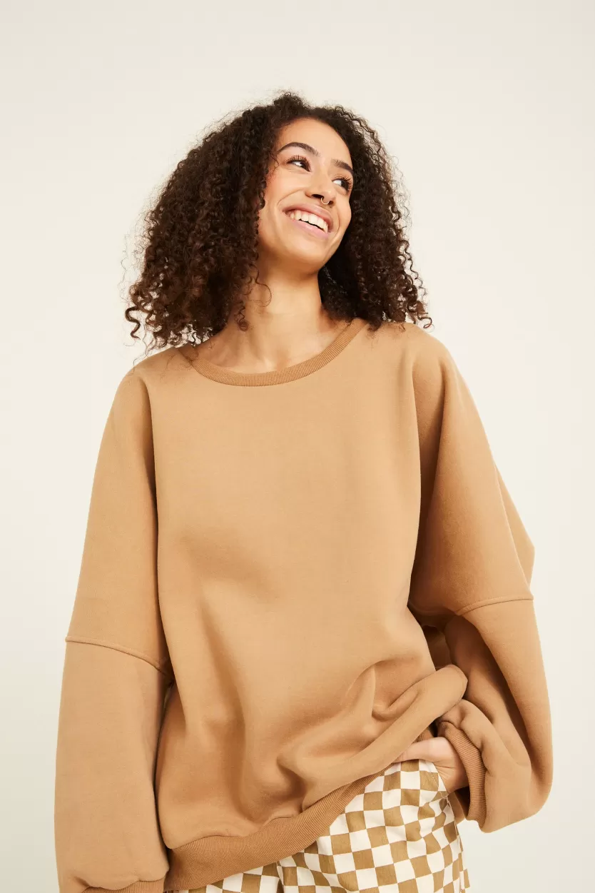Blouses | Hunkọn Ava Sweatshirt - Brown