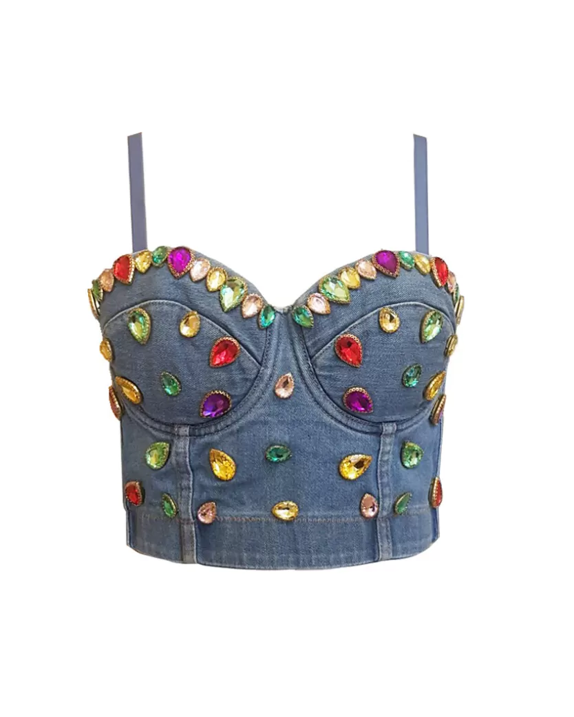 Blouses | Hunkọn Dion Corsage - Denim Blue