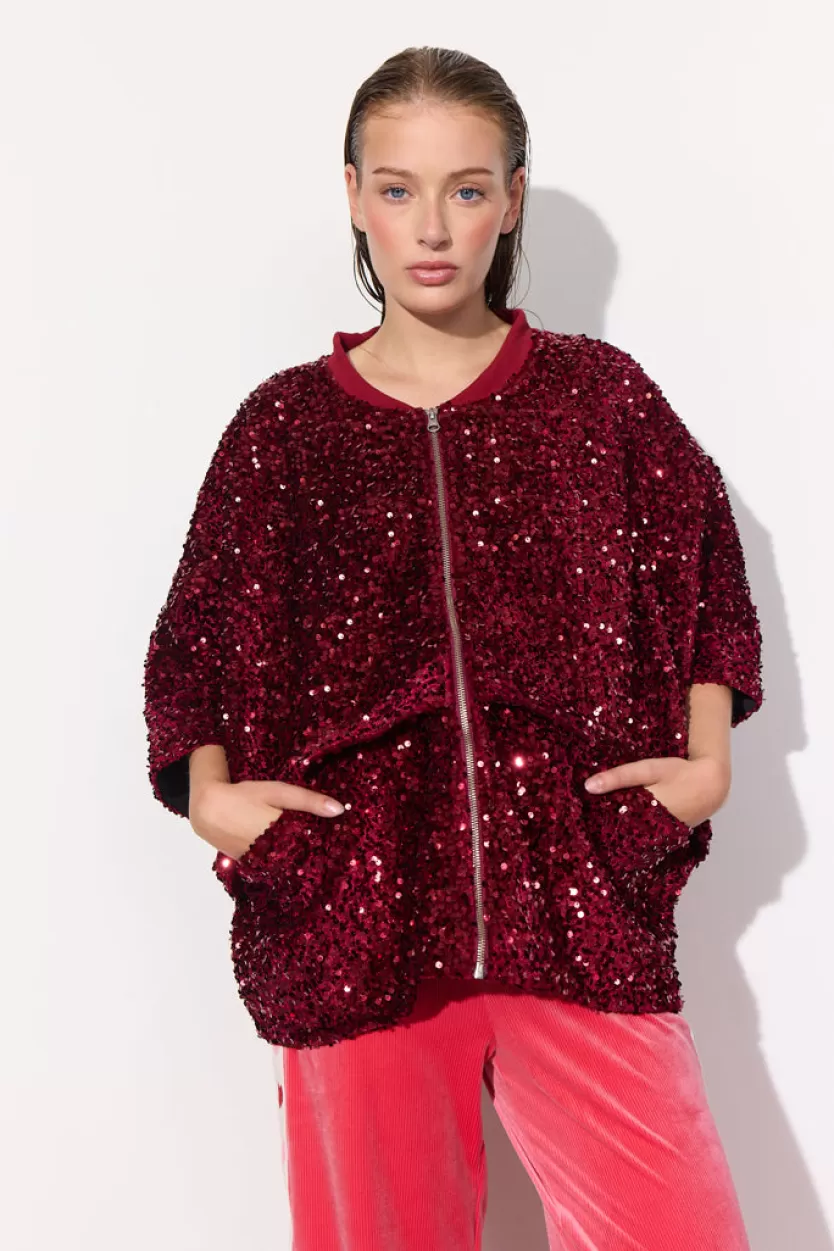 Jackets | Hunkọn Kaia Sequin Jacket - Deep red