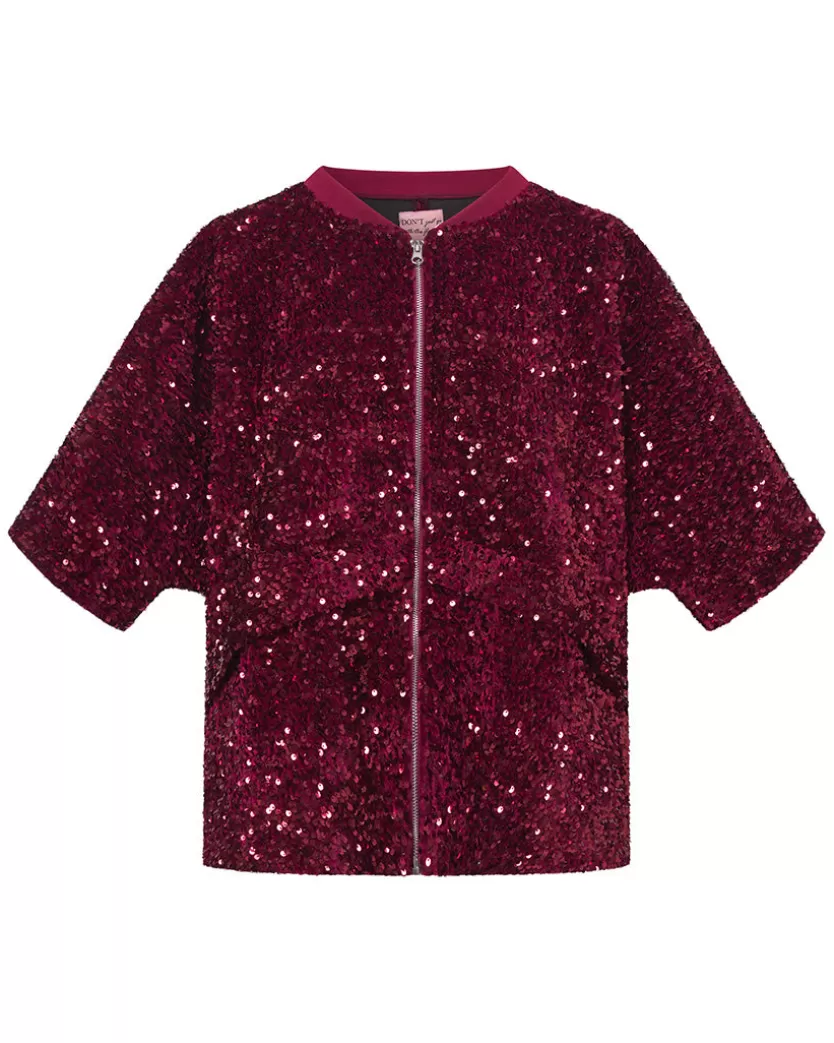 Jackets | Hunkọn Kaia Sequin Jacket - Deep red