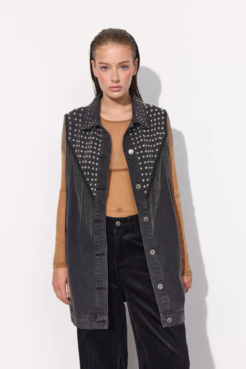 Jackets | Hunkọn Mette Denim Vest - Black