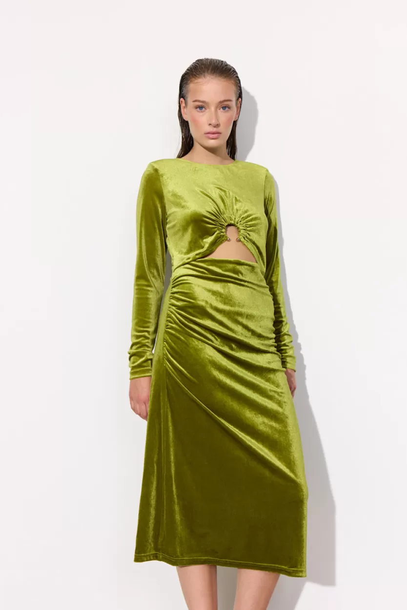 Dresses & Kimonos | Hunkọn Saga Velour Dress - Dusty Green