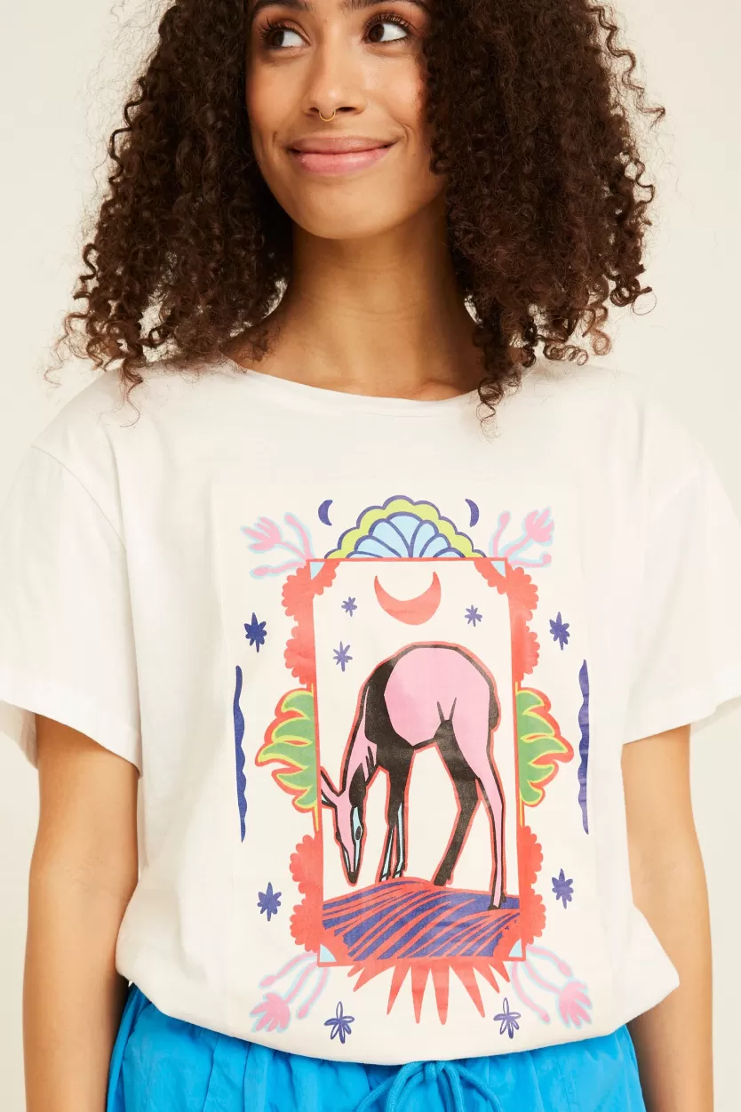 Art Print | Blouses | Hunkọn Spirit Doe T-shirt - White
