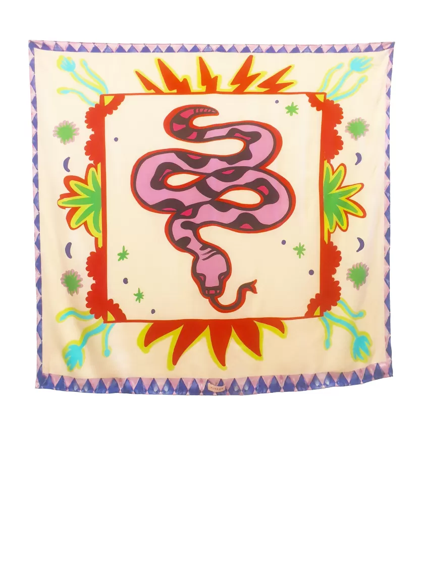 Art Print | Accessories | Hunkọn Spirit Snake Big Scarf - Cream